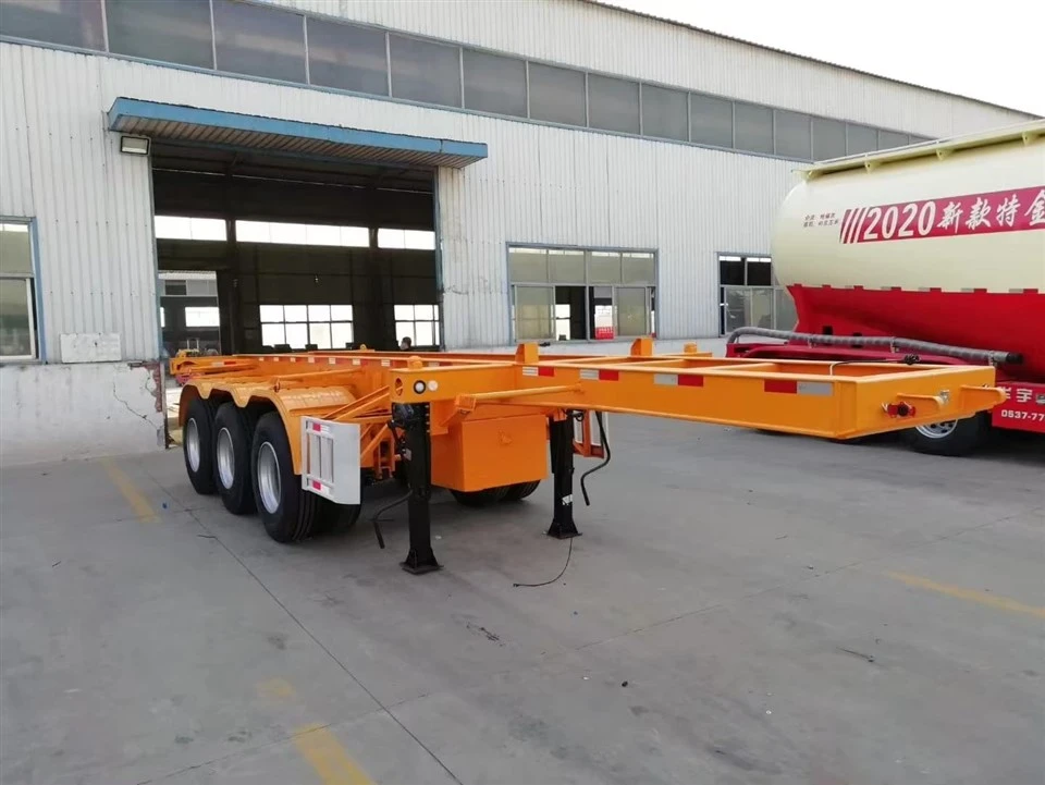 3-Axle shipping containers 12R22.5 Tyre skeleton semi-trailer (4)